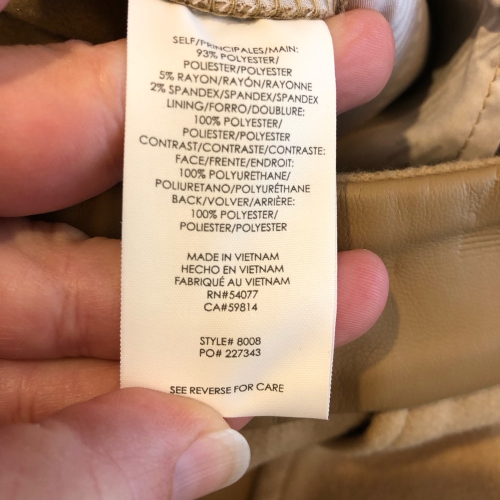 Cabi Heritage camel tan faux leather waist skirt size 4 #8008 - Picture 11 of 16